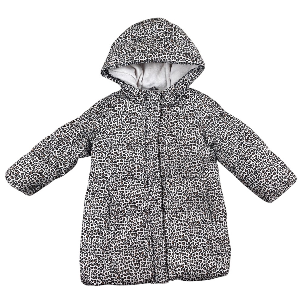 Baby GAP ColdControl Ultra Max Warmest Long Leopard Puffer Hooded Coat Jacket 4